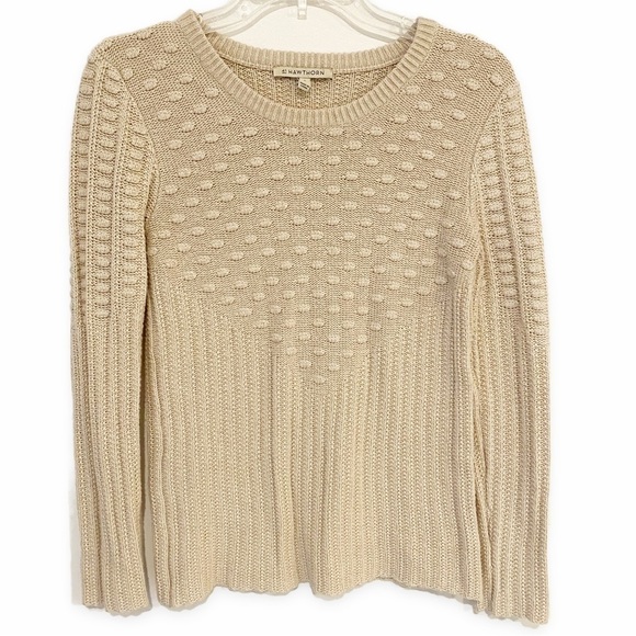 41Hawthorn | Poppi Textured Pullover Sweater Beige Long Sleeve Size Small - Picture 2 of 6